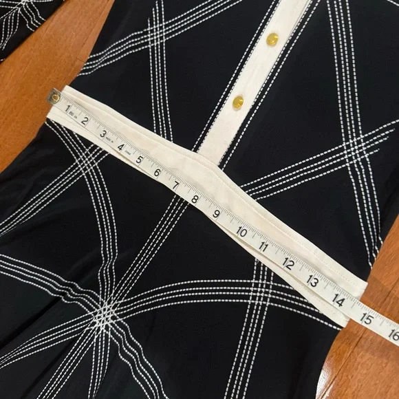 Tory Burch Anja Dress Women’s Medium Black Midi Silk Buttons Old Money Modest - Picture 7 of 11